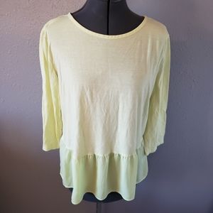 Ladies 3/4 sleeve peplum top